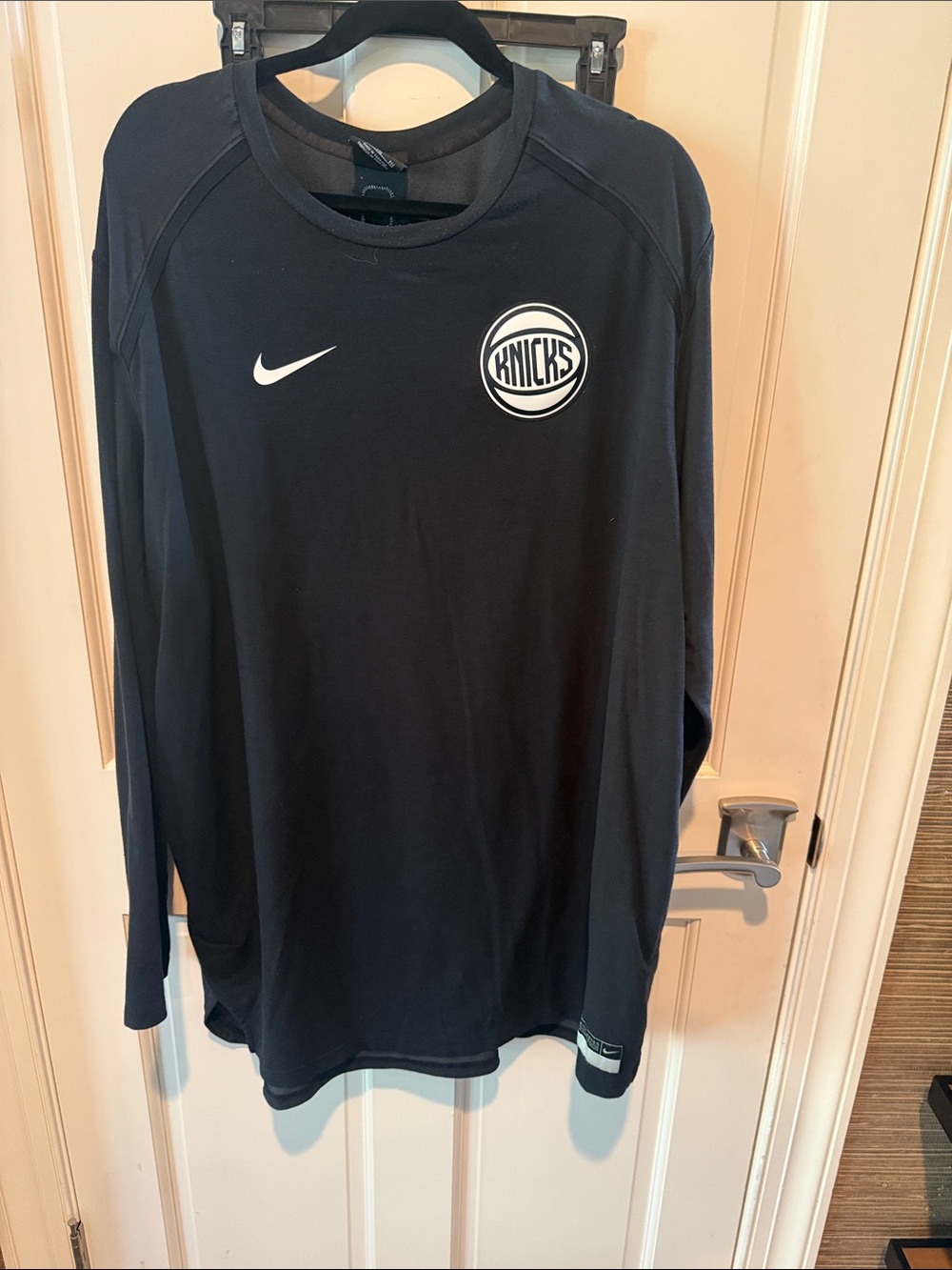 Nike Black Knicks Long Sleeve Performance Top